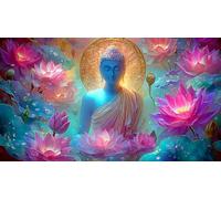 Statue de Bouddha Puzzles 1000 pièces Cadeau Unique Jeu éduKatzeif défi Jouet de qualité supérieure Peinture Art pour Adultes et Enfants à partir de 12 Ans 38x52cm/1000pcs