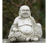 Statue de Bouddha rieur en pierre | Moine Oriental Garden Décoration extérieure Ornement