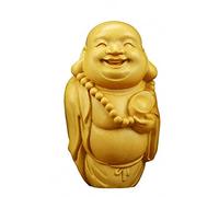 Statue de Bouddha sculptée à la Main en buis Naturel sculpté à la Main Arhat Damo Bodhidharma Dharma Zhong Kui Maitreya Statue de Bouddha (Zhong Kui)