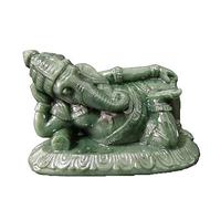 Statue de Bouddha, Statue de Bouddha de méditation, Sculpture de Dieu éléphant endormi en résine, Ornements de décoration de Salon, de (Couleur : Orange)