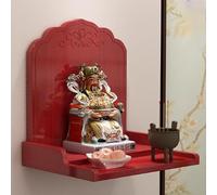 Statue de Bouddha - Table d'autel murale - Plateforme d'encens de prière en bambou - Étagère décorative pour la méditation et l'espace spirituel