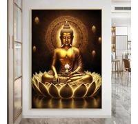 Statue De Bouddha Vintage En Méditation, Sculpture, Affiche Artistique, Esthétique, Religion Zen, Peinture Sur Toile, Édition, Décoration De Salon, Maison, A17 60X80Cm Sans Cadre