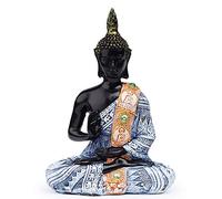 Statue de Bouddha VOANZO, décoration d’intérieur de Paix et d’Harmonie.résine Noire