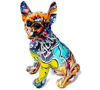 Statue de Bouledogue Français, Décoration D'intérieur Moderne, Graffiti Créatif, Figurines D'art En Résine Colorée, Sculptures D'animaux, Décoration D'intérieur for La Maison, Le Bureau, Cadeau(Color: