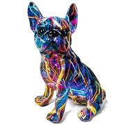 Statue de Bouledogue Français, Décoration D'intérieur Moderne, Graffiti Créatif, Figurines D'art En Résine Colorée, Sculptures D'animaux, Décoration D'intérieur for La Maison, Le Bureau, Cadeau(Color: