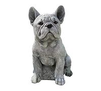 Statue de bouledogue français, statue de chien jardin, sculpture animale réaliste en résine, bouledogue français réaliste en polyrésine pour parterres fleurs, intérieur et extérieur, décoration