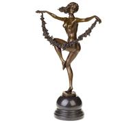 Statue de bronze danseuse fleur sculpture figurine - 54cm