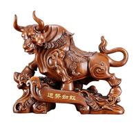 Statue de bœuf Feng Shui en résine de 48,3 cm - Figurine de collection chance et richesse, décoration du zodiaque chinois pour la maison et le bureau, pour la prospérité et la bonne fortune