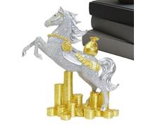 Statue de bureau de l'année du cheval, souvenir traditionnel 2026 - Statue de cheval lunaire chinois en résine, pour bibliothèque, chambre à coucher, table de chevet, famille, amis, collègues