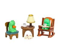 Statue de bureau grenouille miniature en résine - Décoration de jardin - Sculpture de grenouille étanche - Sculpture de grenouille assise décorative pour jardin, terrasse et jardin de rocaille