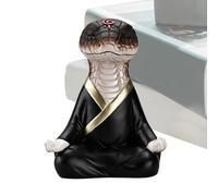 Statue de bureau serpent zen serpent mascotte, figurine créative d'animal porte-bonheur et prospérité, décoration année du serpent pour salle à manger et salle d'étude, parfaite pour une décoration