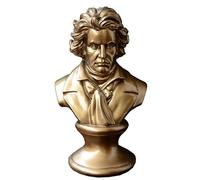Statue de buste Beethoven - Sculpture en bronze coulé à froid, décoration de compositeur classique pour la maison, le bureau et le bar, décoration de personnage artisanal en résine, cadeau unique pour