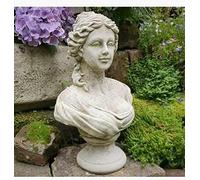 Statue de buste de femme de chambre française | Pierre reconstituée classique décoration de jardin en béton