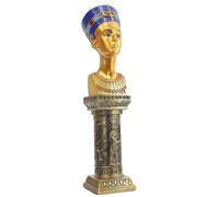 Statue De Buste du Pharaon Égyptien Toutankhamon avec Colonne Hiéroglyphique, Sculpture Égyptienne Antique en Résine pour La Décoration Intérieure, Or (Cléopâtre)