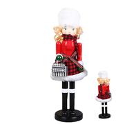 Statue de Casse-Noisette de Femme Traditionnelle de Noël,Casse-Noisette de Femme de Noël en Bois | Ornement traditionnel de casse-noisette - Grand ornement casse-noisette de Noël pour la maison, bibli