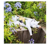 Statue de Chat endormi et Faisant la Sieste en résine, Figurine de Chaton, Ornement de Balcon, de terrasse, de Jardin, décoration d'aménagement paysager Animal,Orange-11.0inx5.1inx5.1in