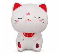 Statue De Chat Mignon, Chat Hochant la Tête Pour Tableau De Bord De Voiture, Ornement De Chat Porte-bonheur En Plastique, Figurine De Chat Miniature Mignonne, Décoration Automobile(B)