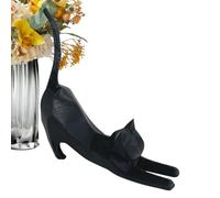 Statue de Chat, Serre-Livres Animaux, Figurine Sculpture Étirée pour Halloween Noël Décoration Adulte Bureau Chambre