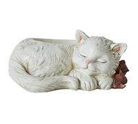 Statue de Chaton Blanc, Petit Chat, Pots Succulents en résine pour Plantes, Vase de Bureau hydroponique, Culture Aquatique, bonsaï, Cactus, Pot de Fleurs