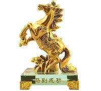 Statue de cheval chinois, décoration d'intérieur, sculpture, décoration de bureau, décoration de table, ornements pour la richesse et le succès, cadeaux porte-bonheur, doré