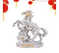 Statue de cheval - Décoration d'art chinois 2026 en résine | Figurine de collection Année du cheval | Pour chambre à coucher, lieu de travail, bibliothèque, armoire, cheminée, fête de vacances