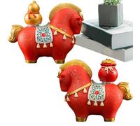 Statue de cheval, décoration de table en résine chinoise 2026 | Figurine de collection Année du cheval, pour chambre à coucher, lieu de travail, bibliothèque, armoire, cheminée, fête de vacances