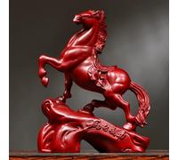 Statue De Cheval Du Zodiaque Chinois, Mascotte De L'année Du Cheval, Ornement De Bureau, Convient For Les Chambres, Les Salons Et Les Bureaux(Red Rosewood,XL)