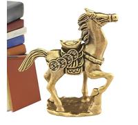 Statue De Cheval En Laiton - Figurine En Forme De Lingot Doré, Sculpture De Richesse Décorative | Ornement Du Nouvel An Chinois 2026, Collection De Bénédiction De Prospérité, Souvenir D'annive