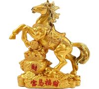 Statue de cheval en résine - Année du cheval 2026 - Sculpture de chevaux en résine - Nouvel An chinois 2026 - Figurines de chevaux de collection pour la maison, le bureau et la table