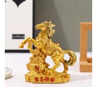 Statue de cheval en résine, statue de cheval du zodiaque chinois Feng Shui, figurines de collection pour la maison, le bureau, les décorations de table, l'année des chevaux 2026 pour la bonne fortune