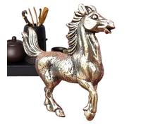 Statue de Cheval - Laiton 4,7x4,6cm 24g | figurine de sculpture de cheval vintage | Mini ornement d'animaux en laiton, décor artistique de collection pour étagère de bureau, maison, bureau et affichag