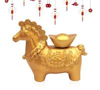 Statue de Cheval - Lingot doré Rotatif en 2026 | Sculpture de Cheval en | Figurines de Collection pour, Bureau, bibliothèque, Salon, Chambre à Coucher, Cuisine, célébration