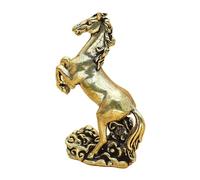 Statue de cheval - Sculpture tête de cheval 3,79 x 5,2 cm | Ornement debout, matériau composé de laiton, nouvel an chinois, objets de collection, décoration de table pour porte-clés, bijoux, maison