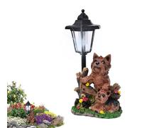 Statue De Chien Avec Lumière Solaire - Décoration De Jardin Avec Lanterne Solaire | Ornements De Jardin En Résine Avec Lampadaire Solaire | Lanterne Pour Chiens Et Chats À Lumière Du Soleil En Plein