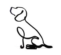 Statue de Chien Beagle en Métal Noir Minimaliste Art Figurine Cadeau Ornement de Bureau Décor Version (Grande)