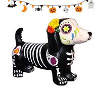Statue de Chien de Chat Spooky - Animaux squelettes d'halloween | Day of The Dead Dog & Cat Figurine | Animal Debout Effrayant | Sculpture Squelette pour décorations d'halloween intérieures