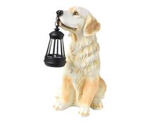 Statue de chien de jardin avec lumière solaire Figurine d'animal pour cour pelouse jardin style A