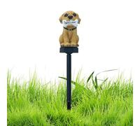 Statue de chien décorative de jardin, chien avec panneau de bienvenue en forme d'os, lampes solaires pour jardin, extérieur, terrasse, pelouse