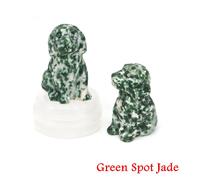 Statue de chien en cristal naturel,obsidienne sculptée à la main,animal de compagnie de guérison Reiki,figurine animale,artisanat,maison,cuisine,décor porte-bonheur - Type Green Spot Jade-5 pcs