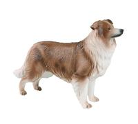 Statue de chien - Figurine réaliste de chiot Border Collie peinte à la main, idéale pour décoration de gâteau ou cadeau de Noël/d'anniversaire pour les amoureux des animaux