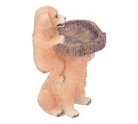 Statue de Chien Mangeoire à Oiseaux, Réaliste Ornement Décoratif Résine Sculpture Oiseau Bain Bol pour Jardin Balcon Patio (Chien Oiseau Mangeoire)