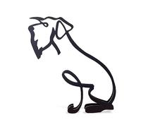 Statue de chien schnauzer minimaliste en métal noir - Figurine d'art - Décoration de bureau