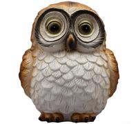 Statue de chouette à énergie solaire pour décoration extérieure avec construction en résine et commutation automatique de la lumière ambiante (marron)