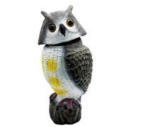 Statue de Chouette épouvantail pour Oiseaux de Jardin Statue leurre de Hibou avec tête rotative, Décoration extérieure résistante aux intempéries pour Jardin, Maison, terrasse,