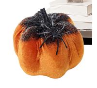 Statue de citrouilles scintillantes - Accessoire de décoration d'intérieur en velours 3D pour maison, fenêtre, porte, bureau, maison, vacances, utilisation à l'extérieur