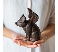 Statue de Cochon Volant en Fonte, Support pour téléphone, Porte-Cartes de Visite, Ornements décoratifs, présentoir de Cartes de Table