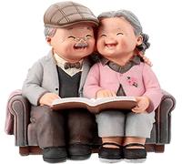 Statue de Couple âgé de l'amour, l'amour Durable Statue de Couple en résine, Grand - Parent Couple Senior Life Decor Statue Anniversaire de Mariage Home décorations d'anniversaire