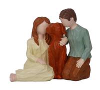 Statue De Couple Et De Chien Souvenir Sculpture D'amoureux De Chien De Famille Adaptée À L'affichage À La Maison Et À L'offre De Cadeaux