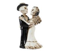 Statue De Couple Gothique - Sculpture Du Marié De La Mariée En Résine, Figurine De Vœu Squelette | Décoration D'affichage De Thème De Mariage Exquis, Figurines Squelettes Romantiques Pour La Chambre D