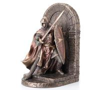 Statue de croisé Maltais en Armure Portant Un Bouclier et Une épée Serre-Livres